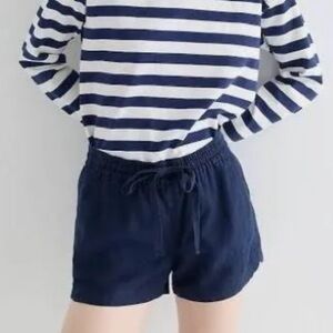 J.Crew Seaside Linen Navy Blue Women's Shorts Size Large NWT